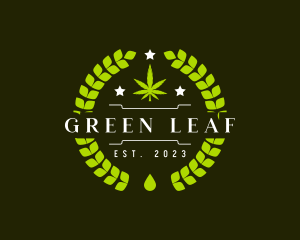 Herbal Cannabis Wreath logo design