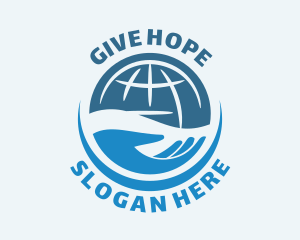 Hand Globe Volunteer logo design