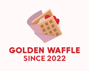 Strawberry Waffle Sandwich logo design