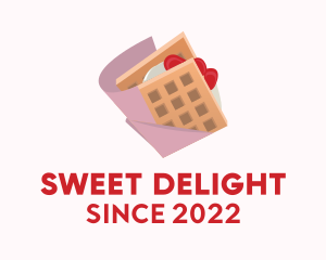 Strawberry Waffle Sandwich logo design