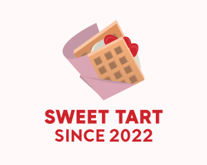 Strawberry Waffle Sandwich logo design