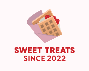 Strawberry Waffle Sandwich logo design