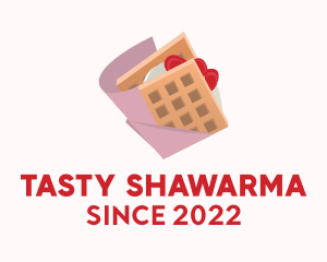 Strawberry Waffle Sandwich logo design