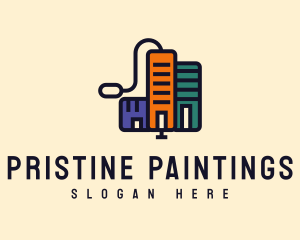 Modern Roller Paint Building logo design