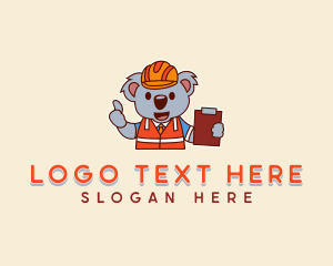 Hard Hat Koala Engineer  logo