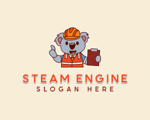 Hard Hat Koala Engineer  logo design