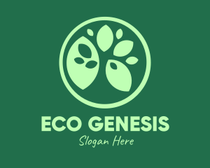 Green Ecology Leaves logo design