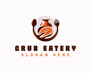 Seafood Fish Meat logo design