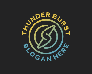 Gradient Thunder Bolt logo design