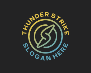 Gradient Thunder Bolt logo design