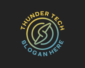 Gradient Thunder Bolt logo design