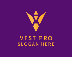 Golden Royal Letter V logo design