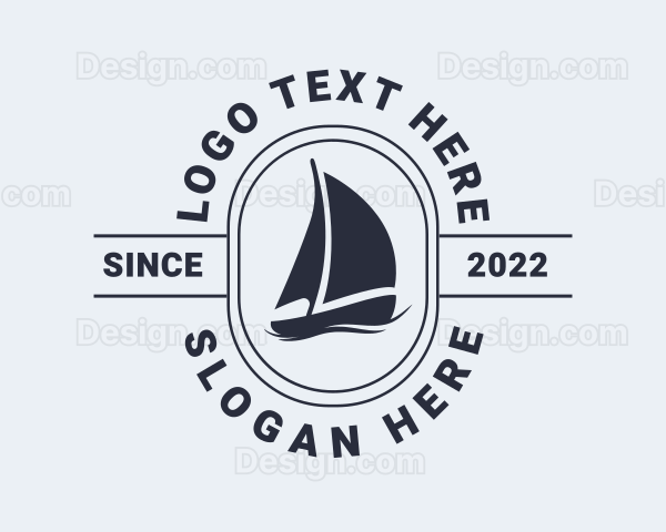 Ocean Sailing Boat Logo