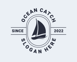 Ocean Sailing Boat logo design