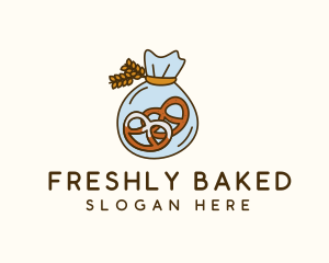 Pretzel Wheat Bakery logo design