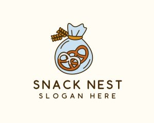 Pretzel Wheat Bakery logo design