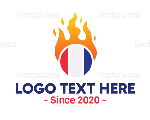 Flaming France Flag Logo