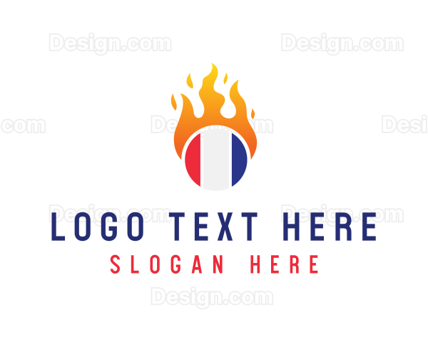 Flaming France Flag Logo