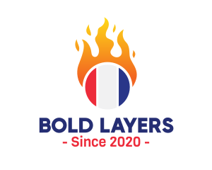 Flaming France Flag  logo design