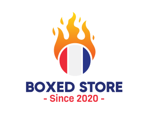 Flaming France Flag  logo design