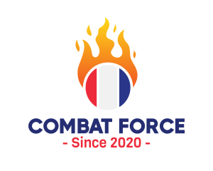 Flaming France Flag  logo