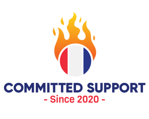 Flaming France Flag  logo design