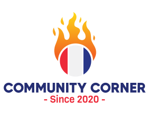 Flaming France Flag  logo design