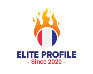 Flaming France Flag  logo design