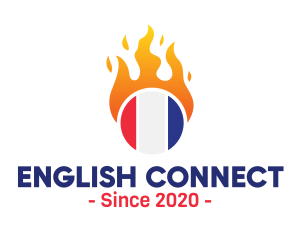 Flaming France Flag  logo design