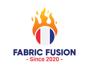 Flaming France Flag  logo design