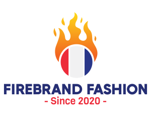 Flaming France Flag  logo