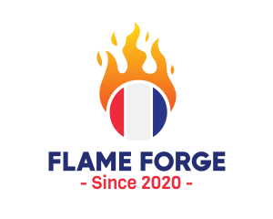 Flaming France Flag  logo design