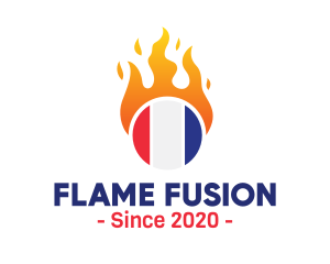 Flaming France Flag  logo design