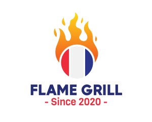 Flaming France Flag  logo design