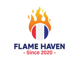 Flaming France Flag  logo