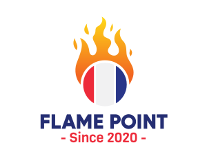 Flaming France Flag  logo design