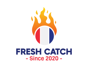 Flaming France Flag  logo design