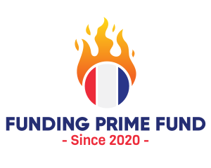 Flaming France Flag  logo design