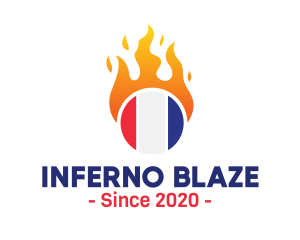 Flaming France Flag  logo