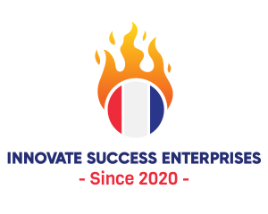 Flaming France Flag  logo design