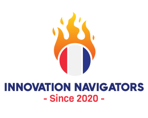 Flaming France Flag  logo design