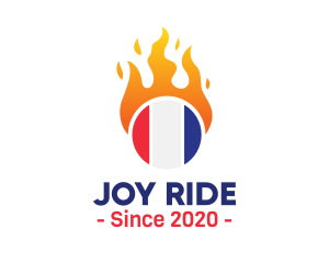 Flaming France Flag  logo design