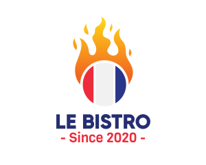 Flaming France Flag  logo design