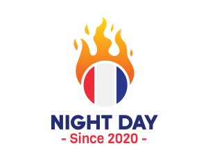 Flaming France Flag  logo design