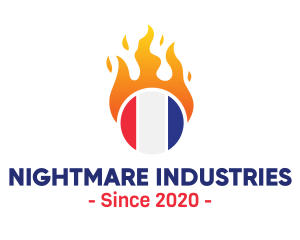 Flaming France Flag  logo design