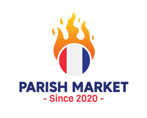 Flaming France Flag  logo design