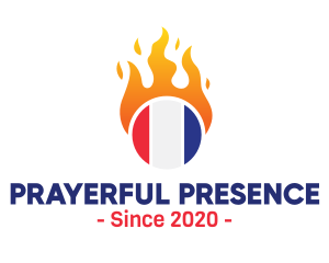 Flaming France Flag  logo design