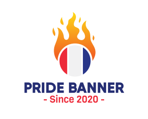 Flaming France Flag  logo