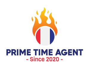 Flaming France Flag  logo design