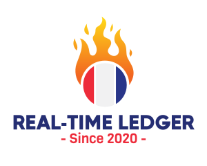 Flaming France Flag  logo design